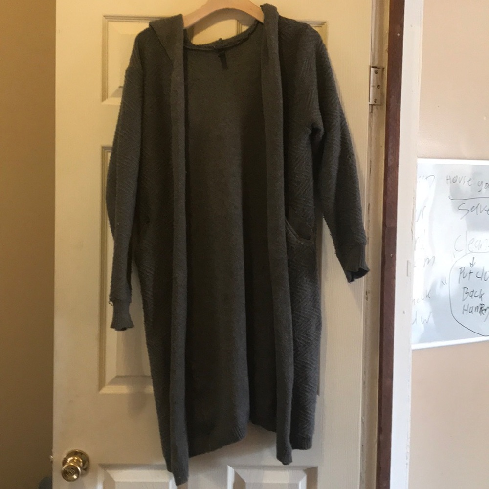 Grey long cardigan